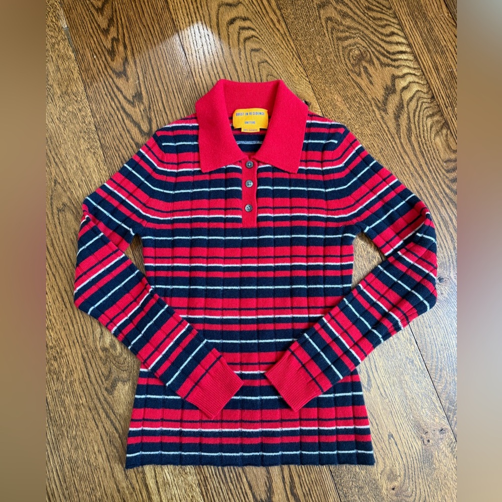 Guest in Residence fitted cashmere collared sweater